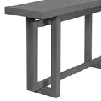 Mesa consola de 59 pulgadas con patas de madera maciza y estante inferior