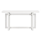 Mesa consola de 59 pulgadas con patas de madera maciza y estante inferior