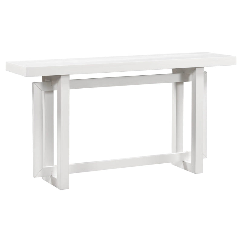 Mesa consola de 59 pulgadas con patas de madera maciza y estante inferior
