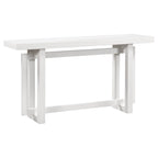 Mesa consola de 59 pulgadas con patas de madera maciza y estante inferior
