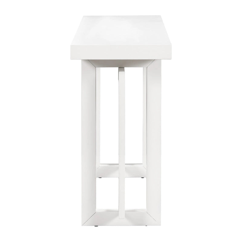 Mesa consola de 59 pulgadas con patas de madera maciza y estante inferior