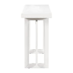 Mesa consola de 59 pulgadas con patas de madera maciza y estante inferior