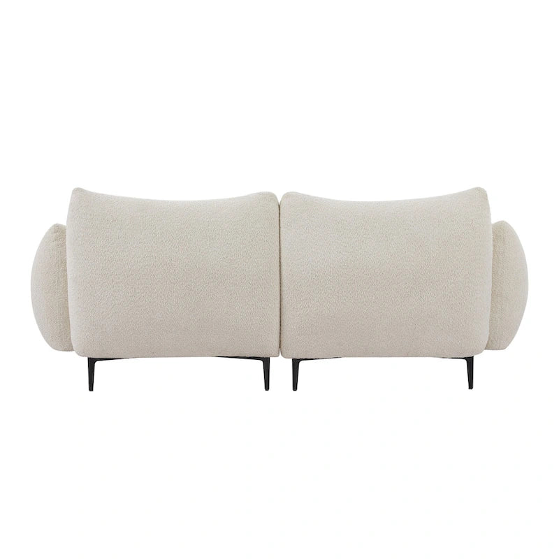 Sofá de 64" para 2 personas tapizado en sherpa con estructura de madera maciza