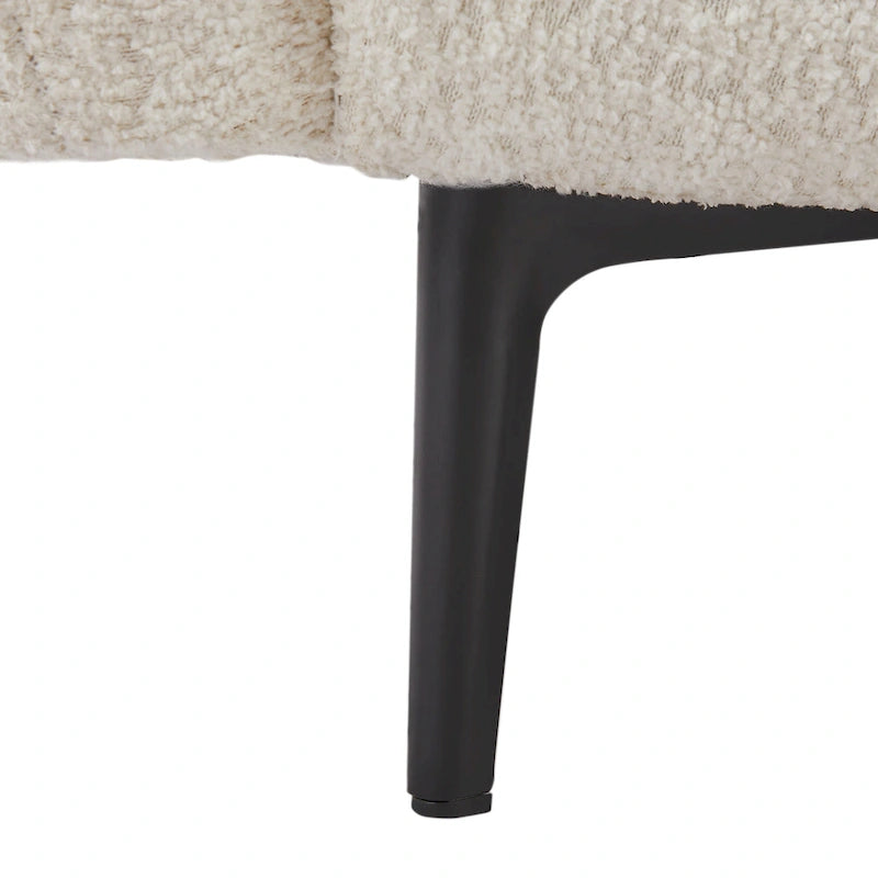 Sofá de 64" para 2 personas tapizado en sherpa con estructura de madera maciza
