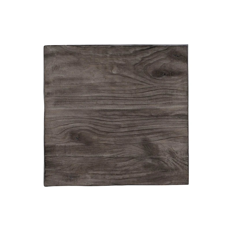 Mesa auxiliar tipo caja de madera rústica cuadrada
