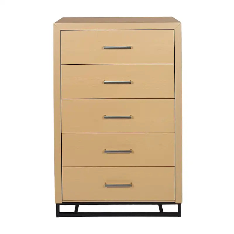 Cómoda de 5 cajones con base de hierro