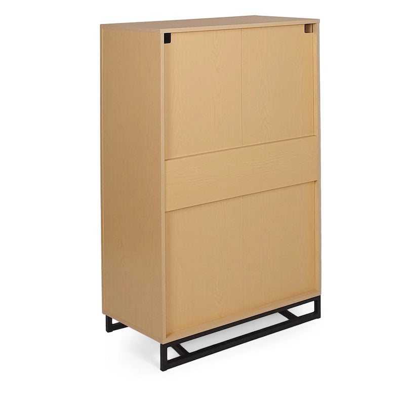 Cómoda de 5 cajones con base de hierro