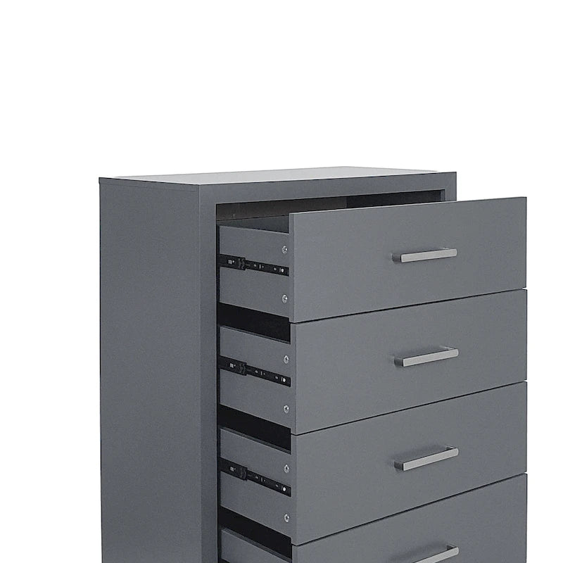 Cómoda de 5 cajones con base de hierro