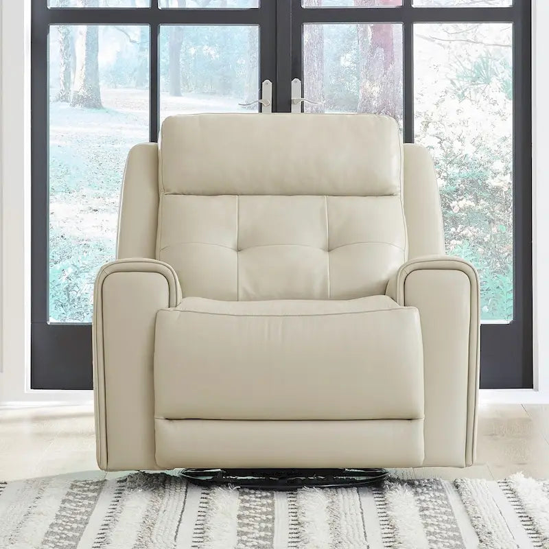 Sillón reclinable eléctrico de piel