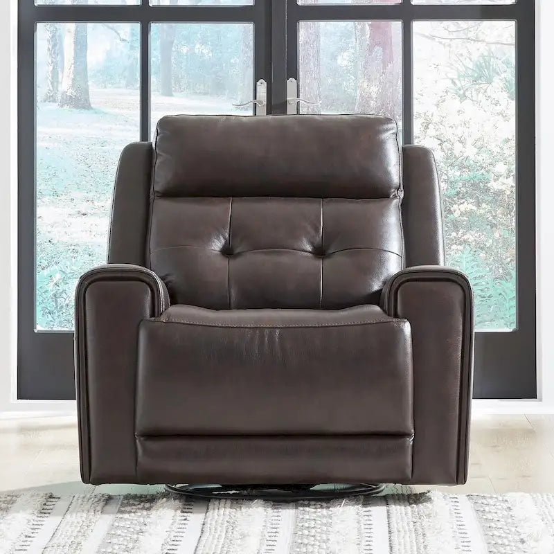 Sillón reclinable eléctrico de piel