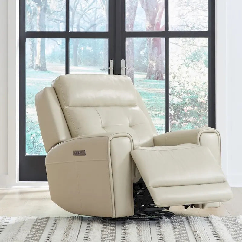 Sillón reclinable eléctrico de piel