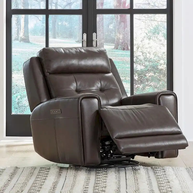 Sillón reclinable eléctrico de piel