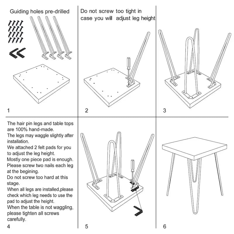 Mesa auxiliar de madera con patas de horquilla de hierro