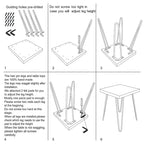 Mesa auxiliar de madera con patas de horquilla de hierro