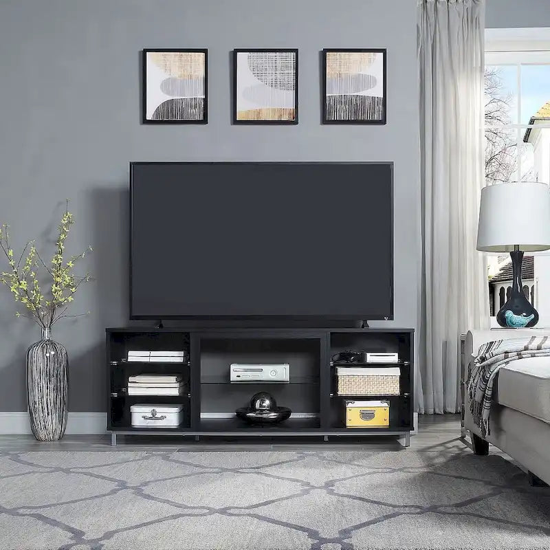 Mueble para TV de 60 pulgadas con repisas de cristal