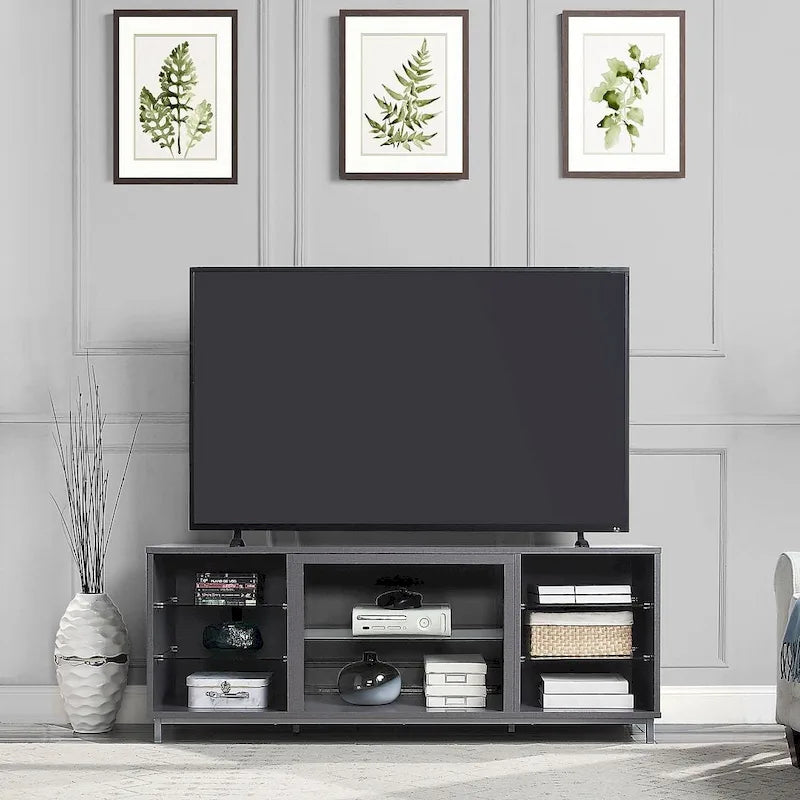 Mueble para TV de 60 pulgadas con repisas de cristal