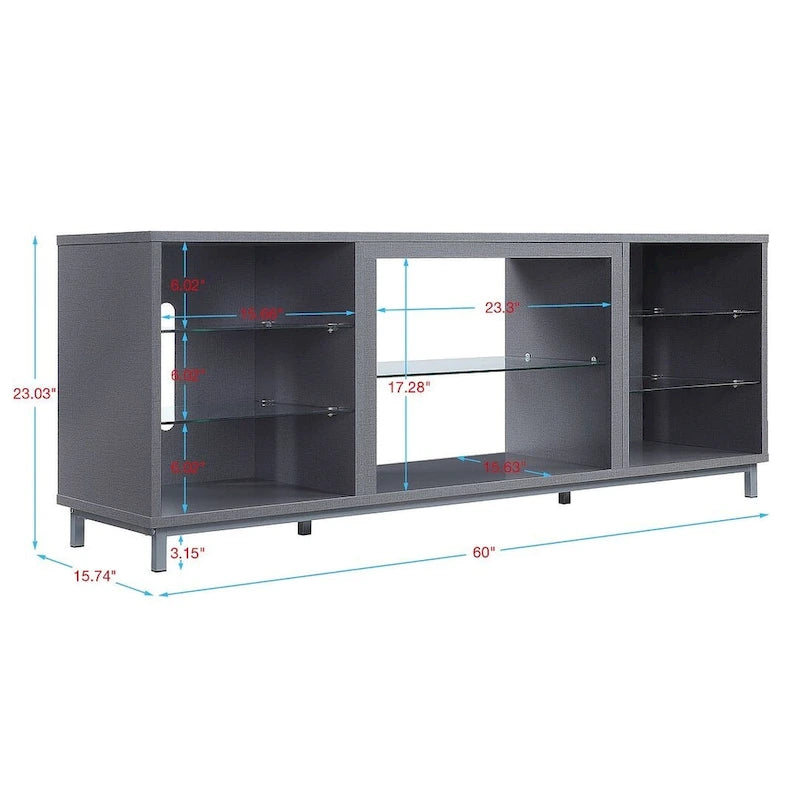 Mueble para TV de 60 pulgadas con repisas de cristal
