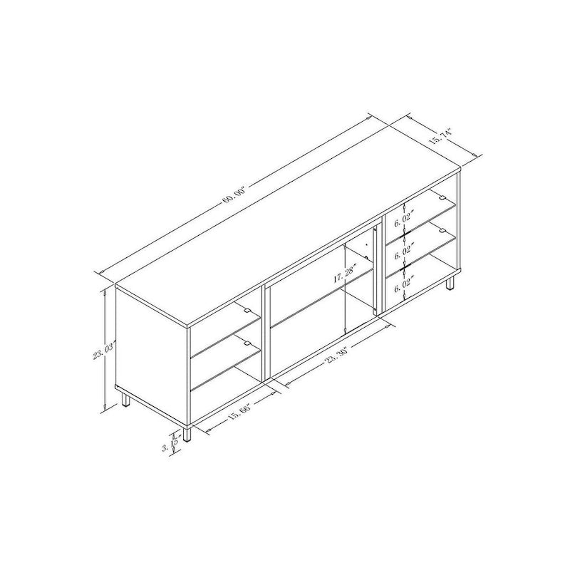 Mueble para TV de 60 pulgadas con repisas de cristal