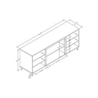 Mueble para TV de 60 pulgadas con repisas de cristal