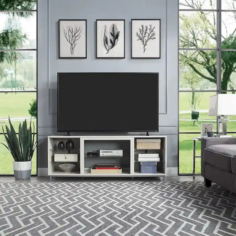 Mueble para TV de 60 pulgadas con repisas de cristal