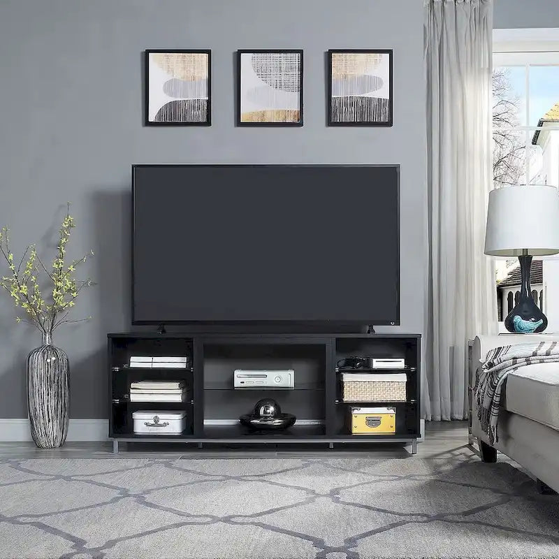 Mueble para TV de 60 pulgadas con repisas de cristal