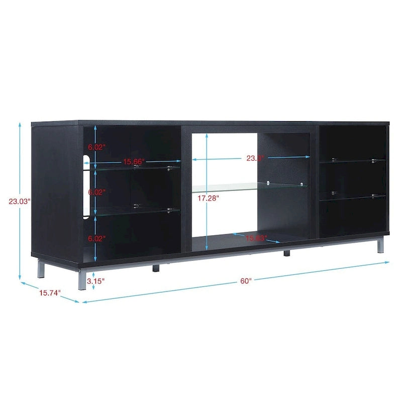 Mueble para TV de 60 pulgadas con repisas de cristal