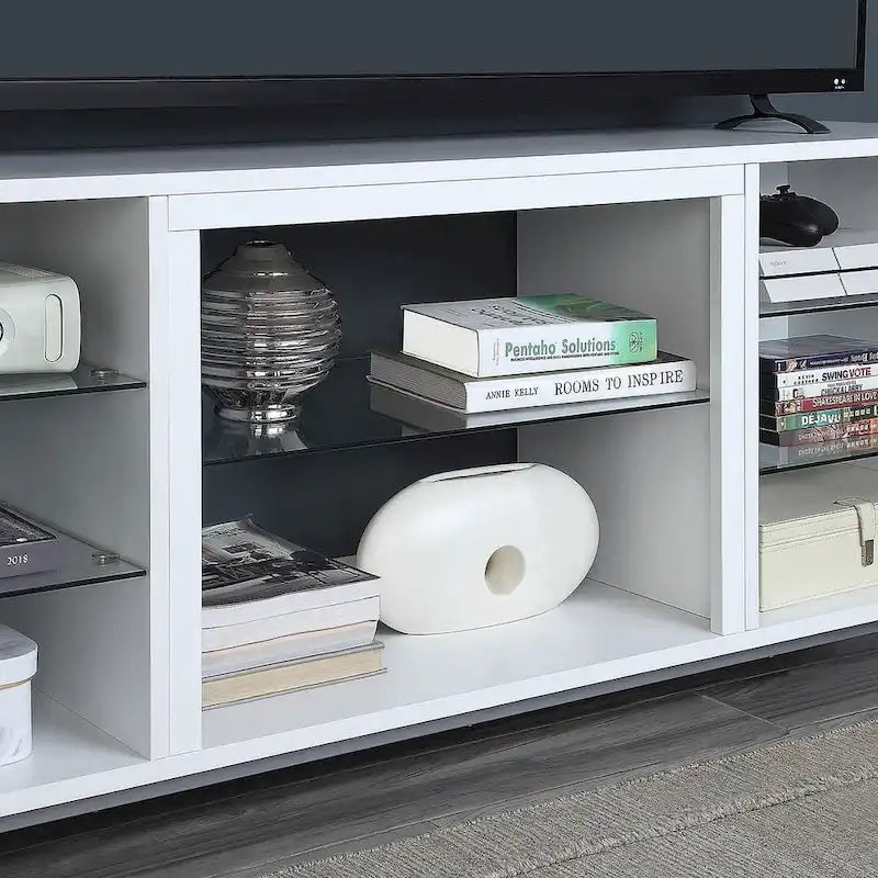 Mueble para TV de 60 pulgadas con repisas de cristal