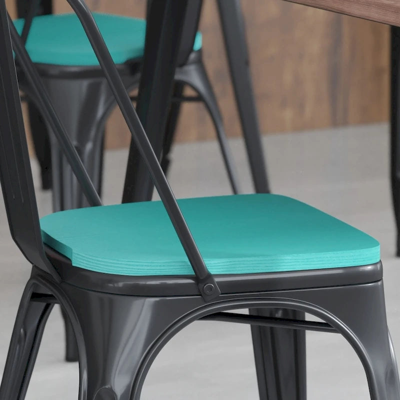 Asiento de poliresina resistente a cualquier clima para taburetes y sillas de metal