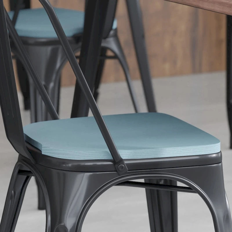 Asiento de poliresina resistente a cualquier clima para taburetes y sillas de metal