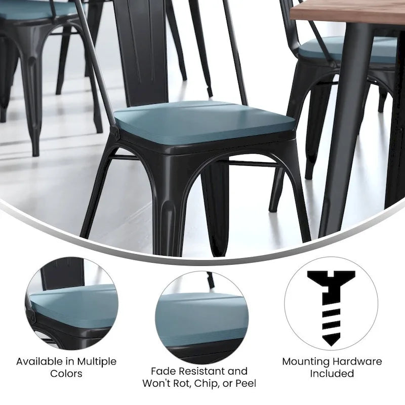 Assise de remplacement en polyrésine tout temps pour tabourets et chaises en métal