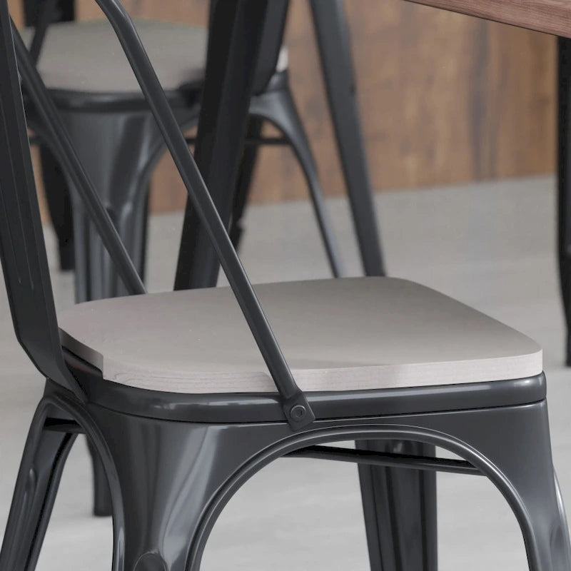 Assise de remplacement en polyrésine tout temps pour tabourets et chaises en métal