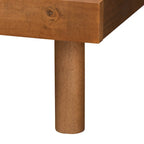 Cama de plataforma de madera de fresno nogal de mediados de siglo