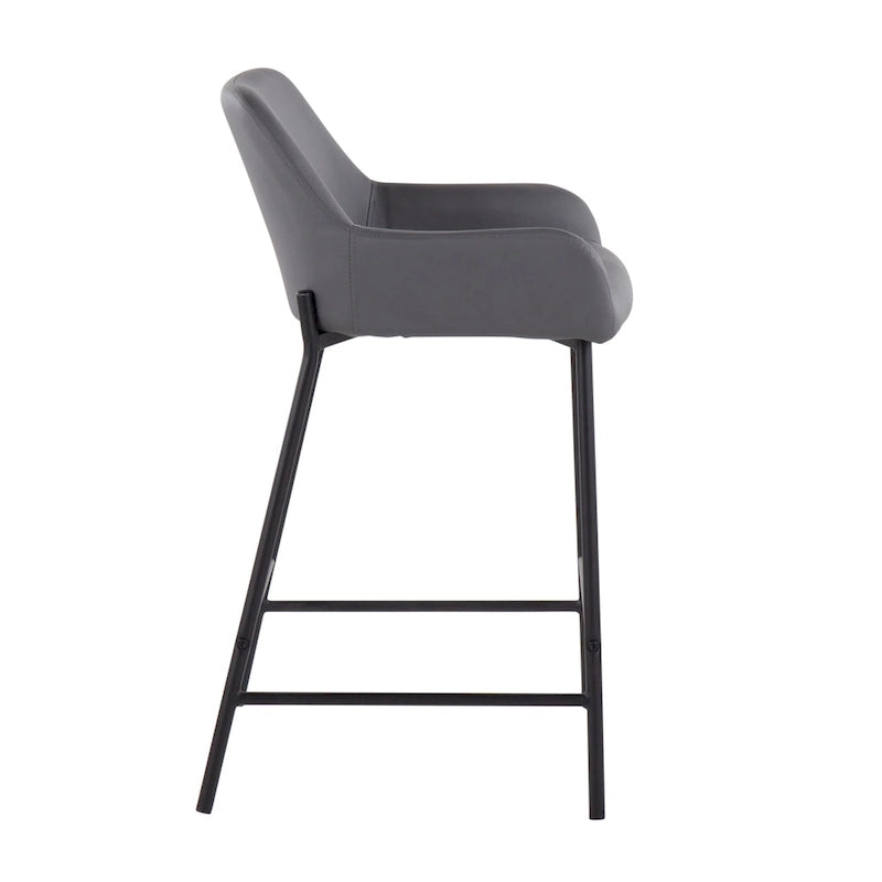Taburete de mostrador tapizado con estructura metálica - Juego de 2