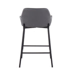 Taburete de mostrador tapizado con estructura metálica - Juego de 2