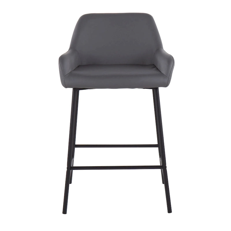 Taburete de mostrador tapizado con estructura metálica - Juego de 2