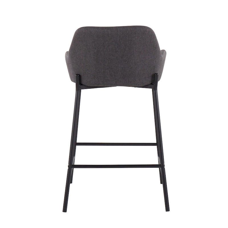 Taburete de mostrador tapizado con estructura metálica - Juego de 2
