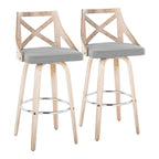 Taburetes de bar con respaldo en X y asiento giratorio, juego de 2