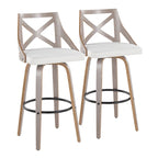 Taburetes de bar con respaldo en X y asiento giratorio, juego de 2