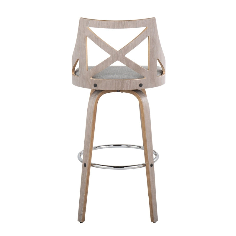 Taburetes de bar con respaldo en X y asiento giratorio, juego de 2