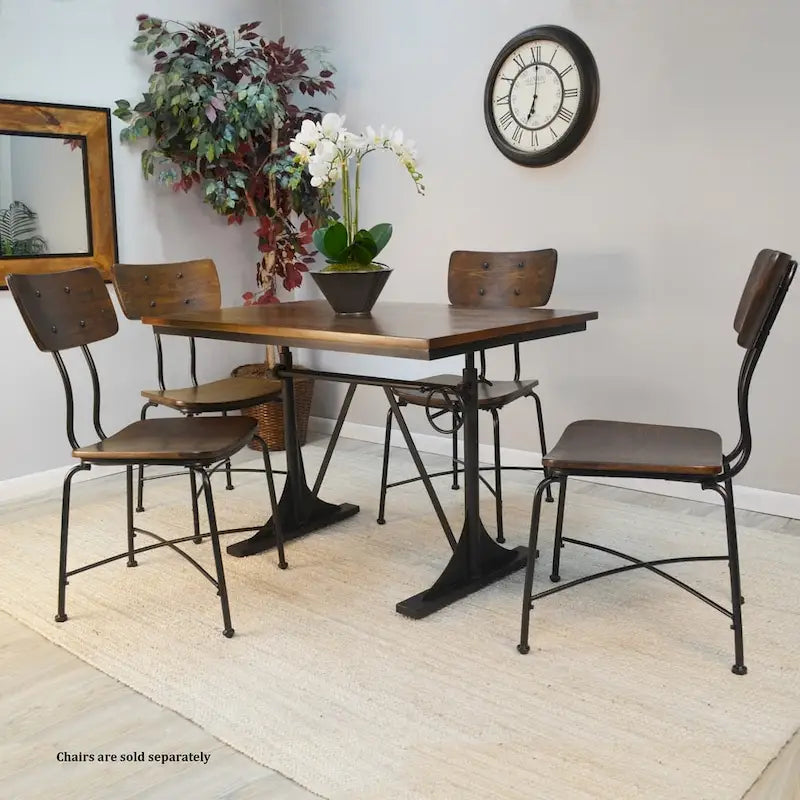 Mesa de comedor de altura regulable - Marrón