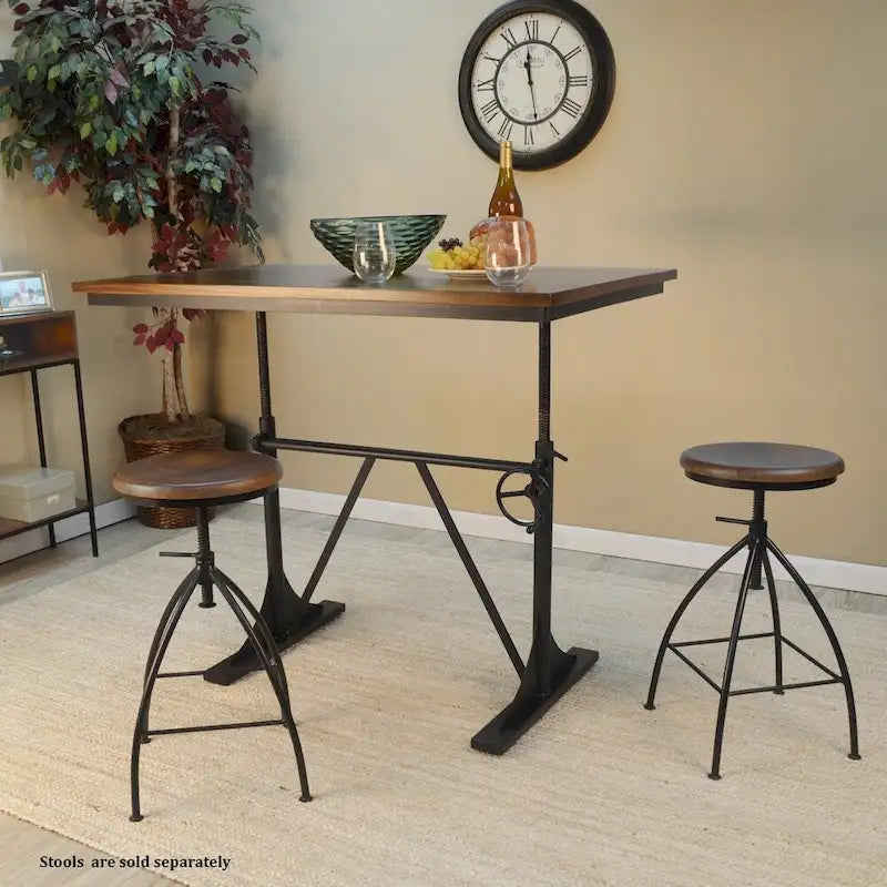 Mesa de comedor de altura regulable - Marrón