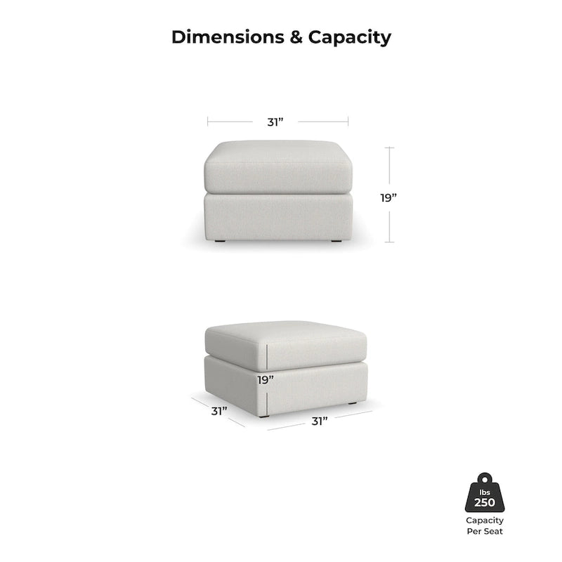 Stoffhocker in hellem Beige