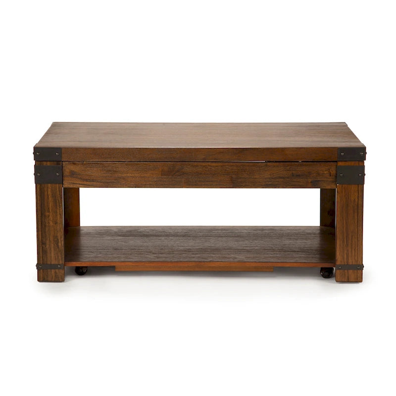 Mesa de centro rectangular con tablero elevable de 48 pulgadas con almacenamiento