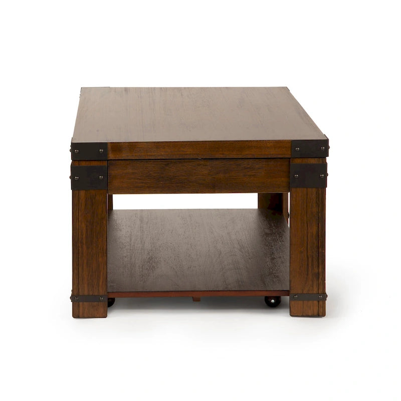 Mesa de centro rectangular con tablero elevable de 48 pulgadas con almacenamiento