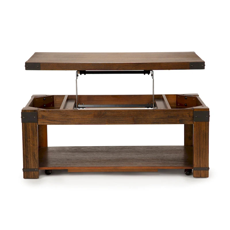Mesa de centro rectangular con tablero elevable de 48 pulgadas con almacenamiento