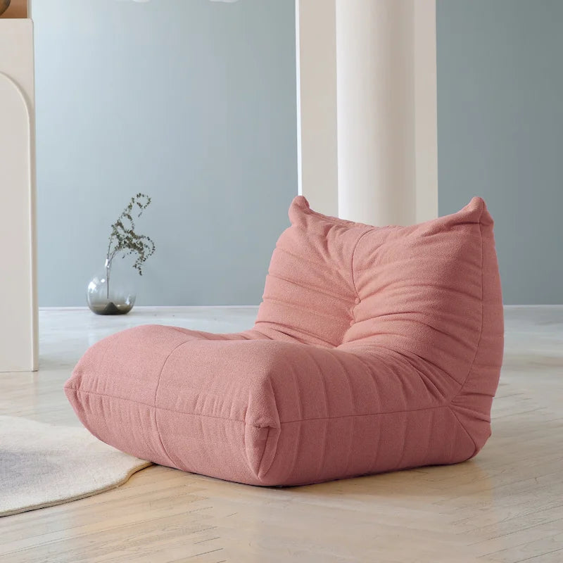 Comfy Lazy Floor Sofa Couch,Teddy Velvet Bean Bag Chairs for Living Room Bedroom Office Salon