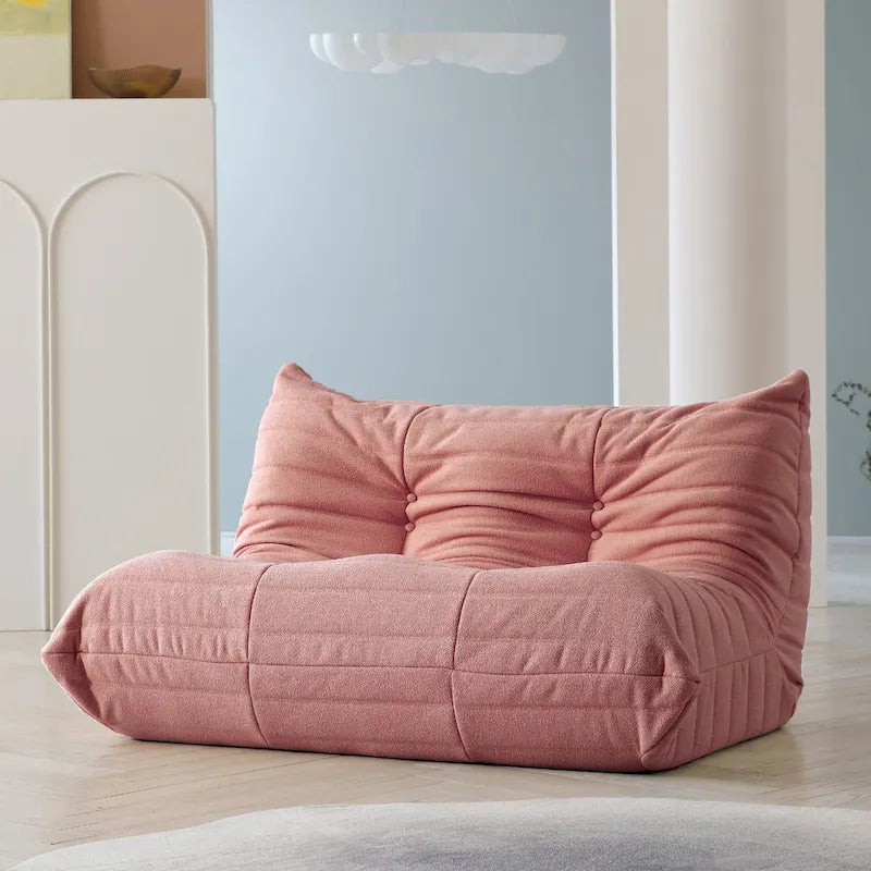 Bodensofa im Loungestil - Sitzsack aus Teddy-Velours