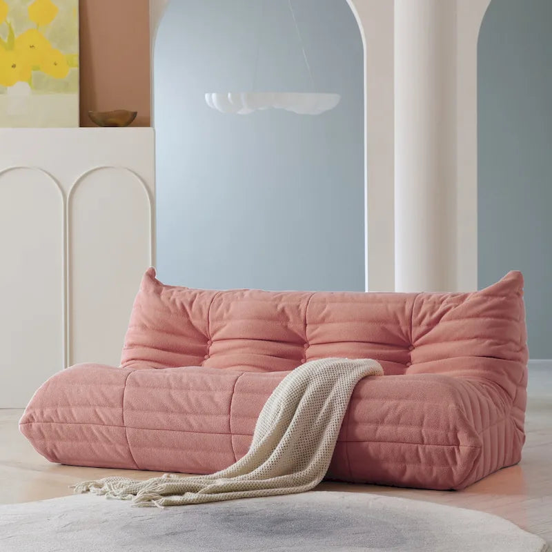 Bodensofa im Loungestil - Sitzsack aus Teddy-Velours