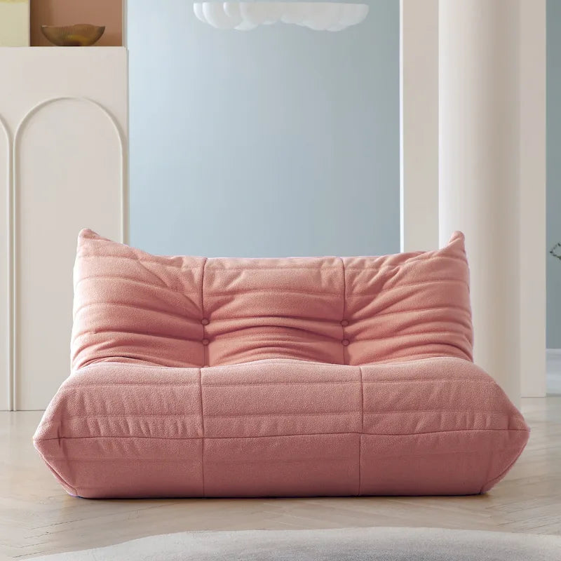 Bodensofa im Loungestil - Sitzsack aus Teddy-Velours