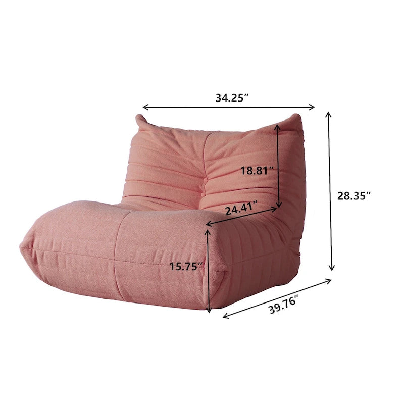 Bodensofa im Loungestil - Sitzsack aus Teddy-Velours